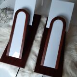 Paire de lampes scandinave bois et plexiglas