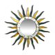 Sun-shaped mirror, wooden frame, circa 1980.