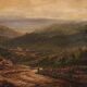 Small romantic landscape French painting from the 1920s