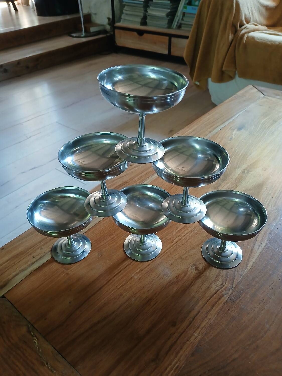 6 stainless steel ice cream cups