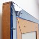 Bevelled wall mirror with blue and copper mirror panels - Italy 1930s