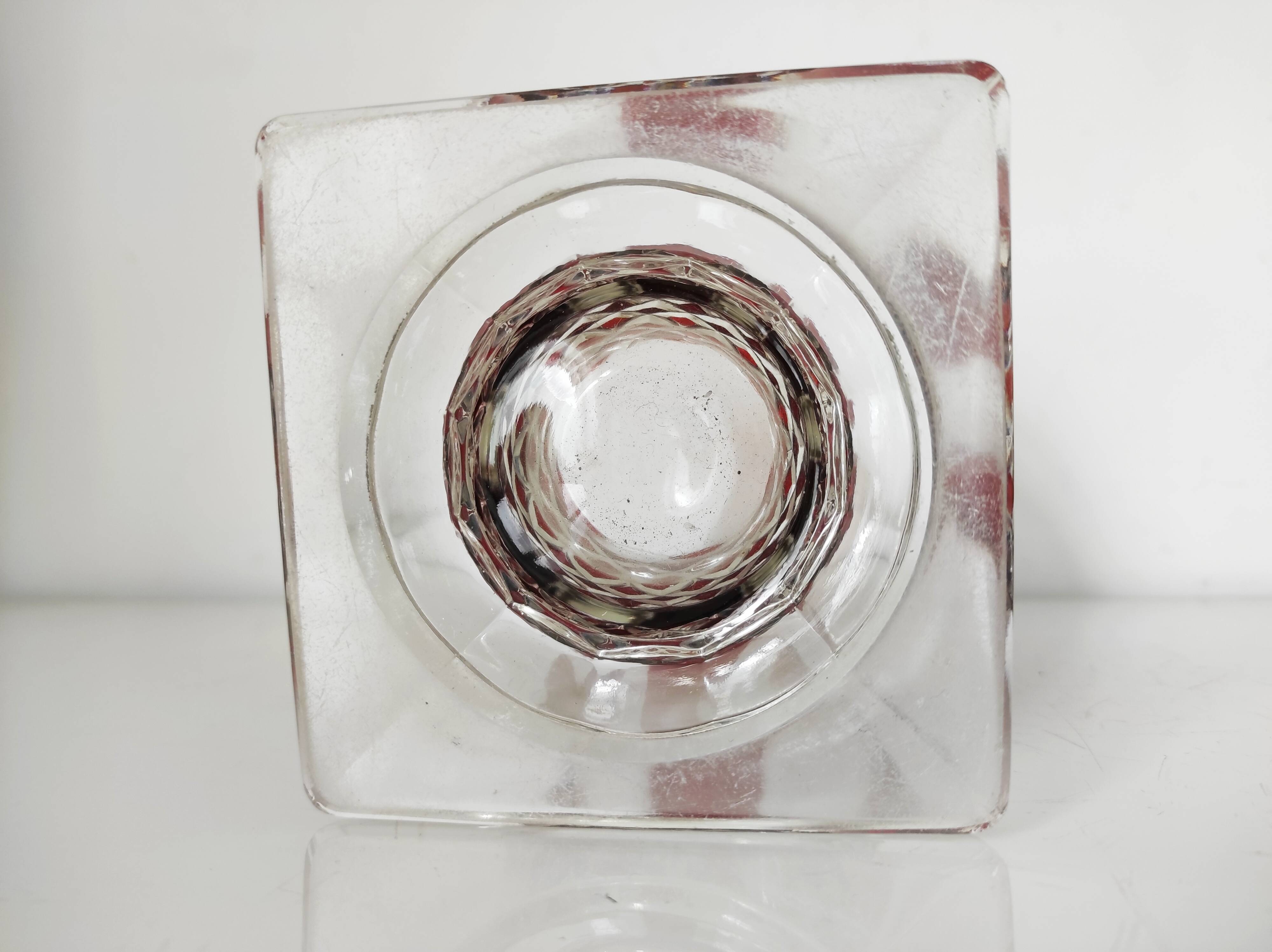 Red painted glass vase