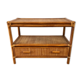 Rattan coffee table and cannage 60s