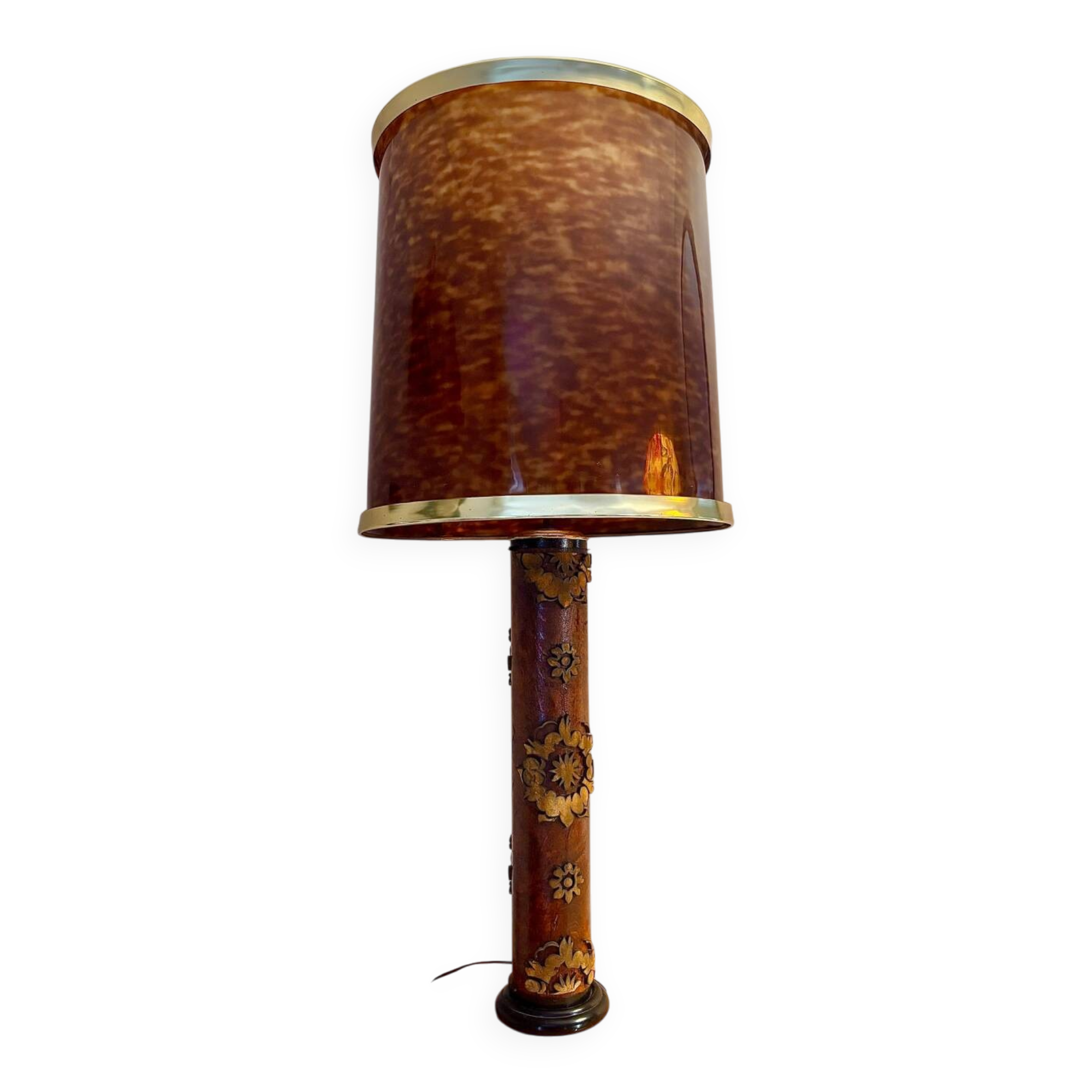 Lamp with printing roller