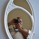 Oval mirror in art nouveau jugendstil style in enamelled cast iron 49 x 29