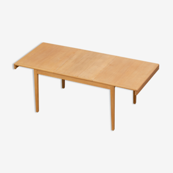 Vintage scandinavian table raw wood 1960