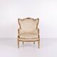 Bergère armchair - Louis XVI style - gilded wood & light fabric - 1860s