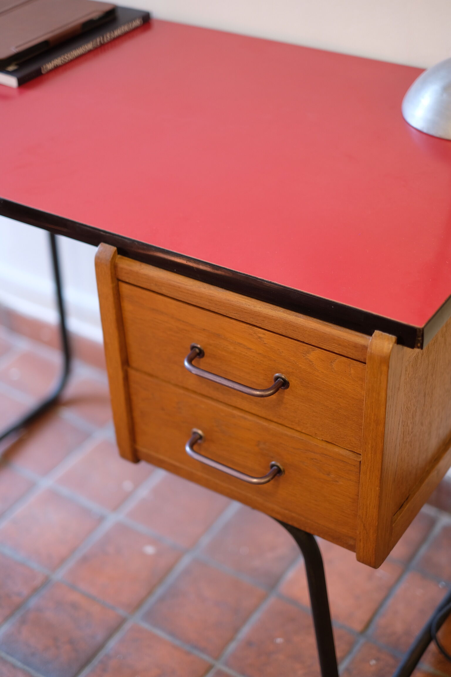 Vintage red formica desk