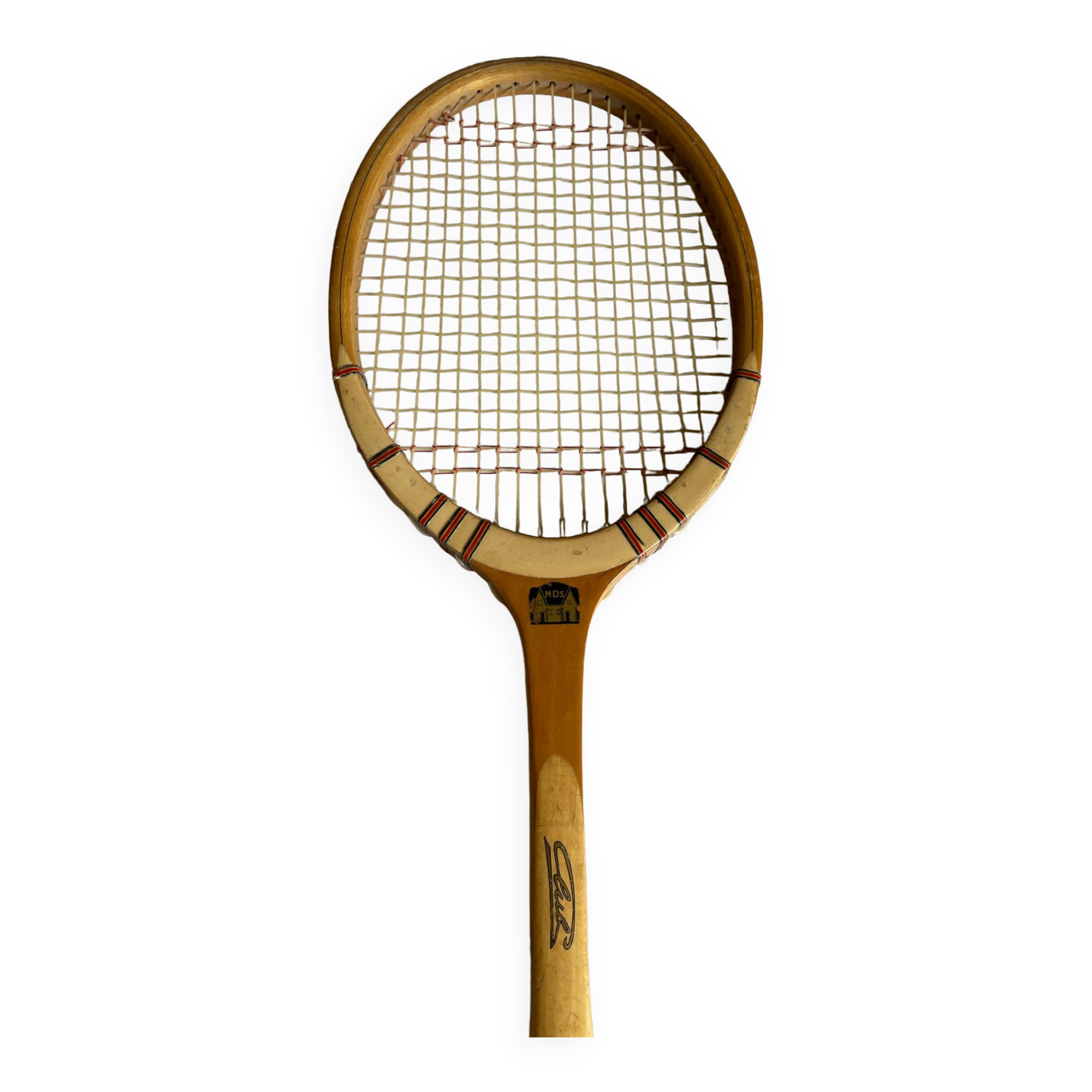 Vintage blond wood tennis racket