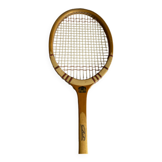 Raquette de tennis vintage en bois blond