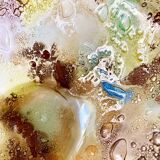 Saladier et 6 bols en verre artisanal