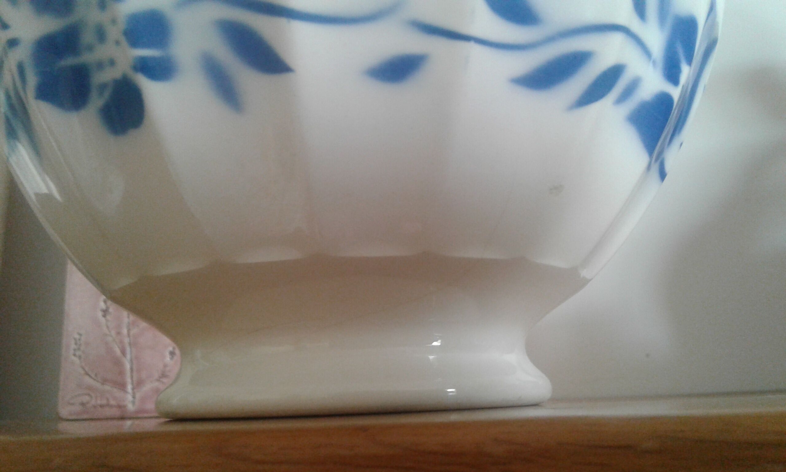 Old bowl, floral decorations