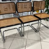 Set of 3 Cesca B32 chairs by Marcel Breuer, 1984.