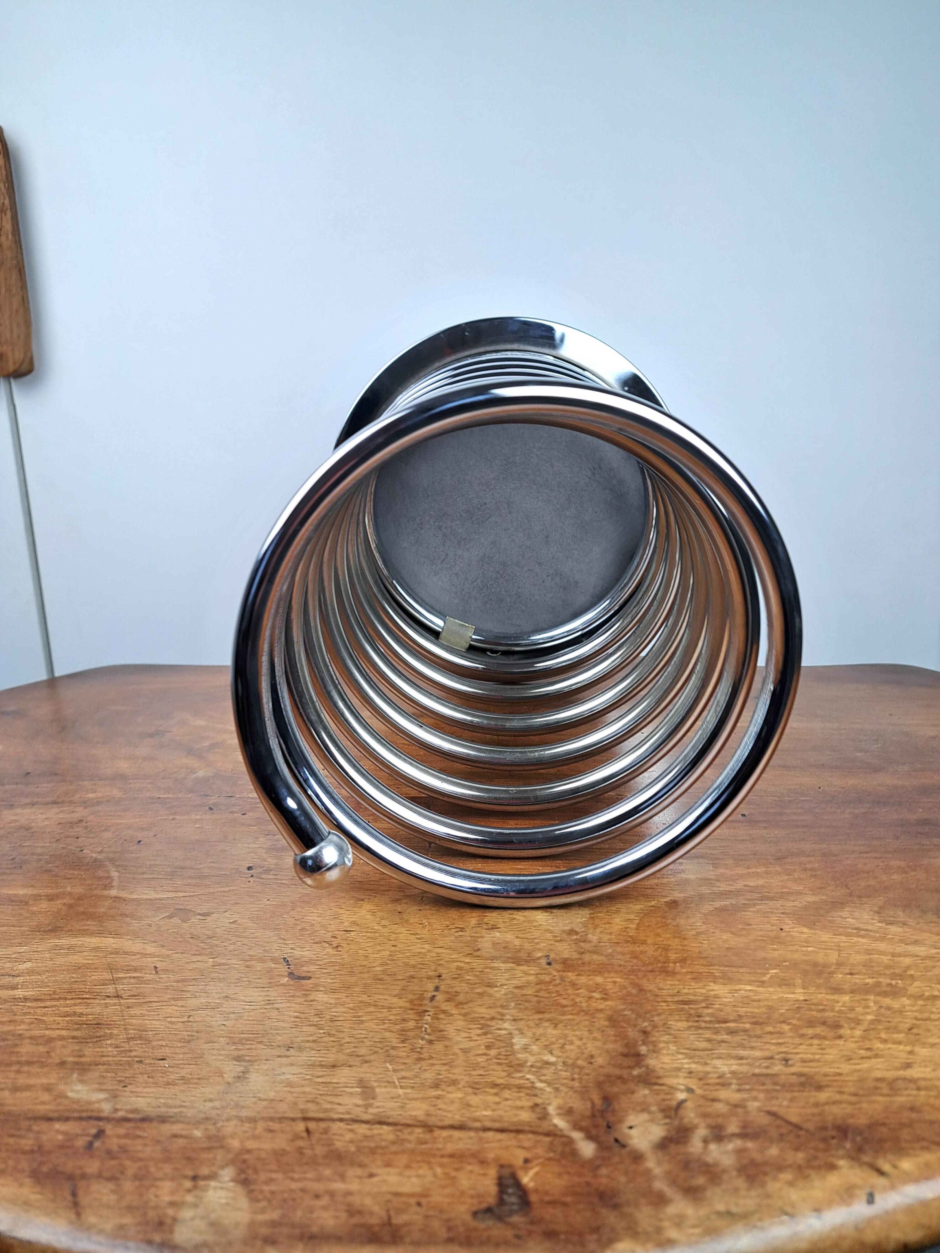 Vintage chrome spring-shaped umbrella stand