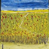 Thierry Deroyant (born in 1955) - Oil on canvas - "The countryside" - Signed