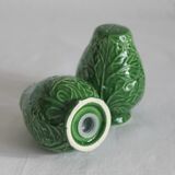 Salt and pepper shaker slurry cabbage leaves