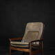 Fauteuil haut en teck et cuir marron avec dossier inclinable, style danois du milieu du siècle, années 1960