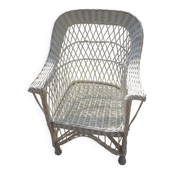 fauteuil en osier blanc