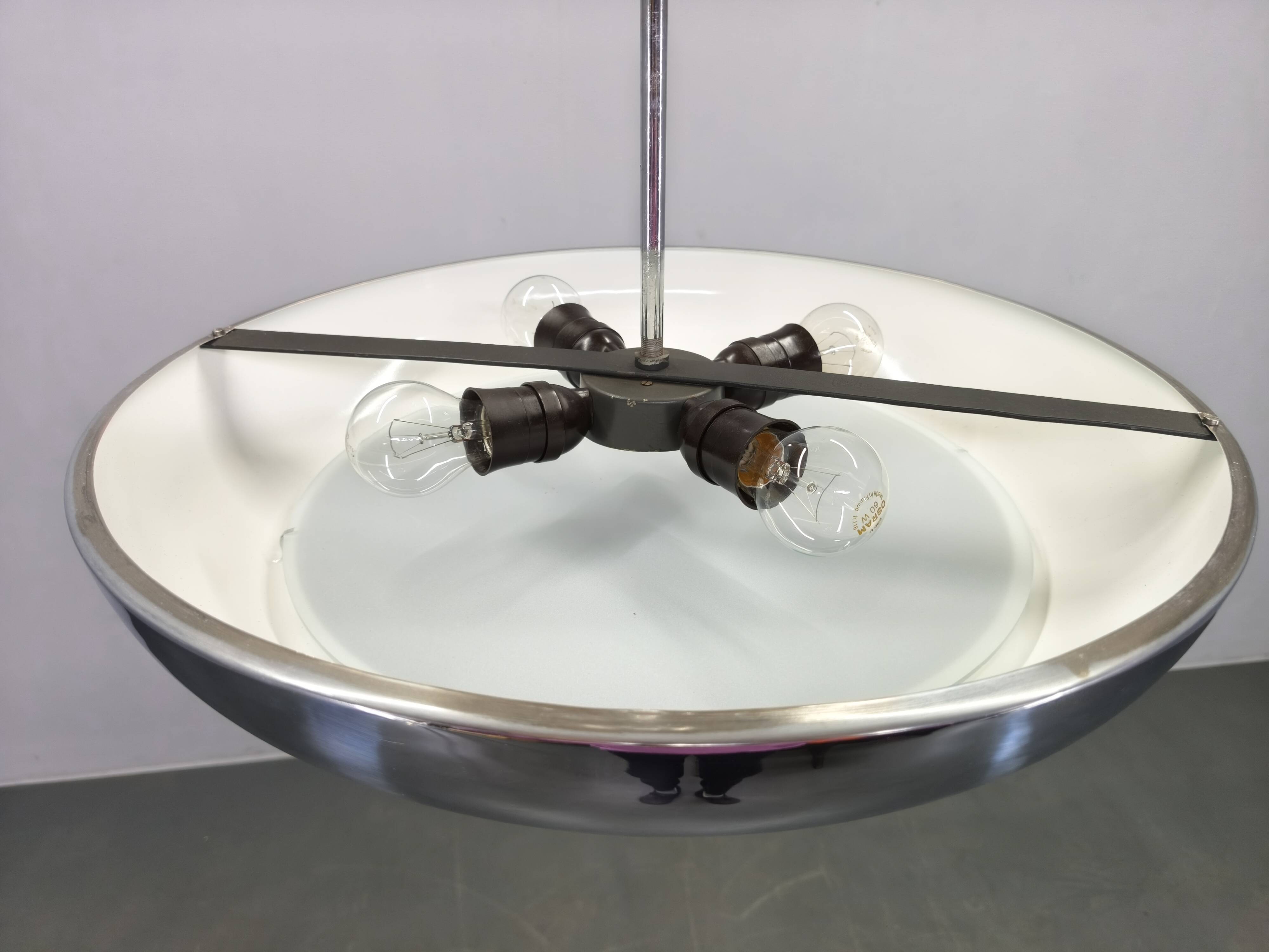 Bauhaus UFO Chandelier by Josef Hurka for Napako, 1930s