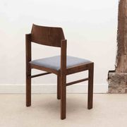 Chaise style scandinave ébène tapissée en gris