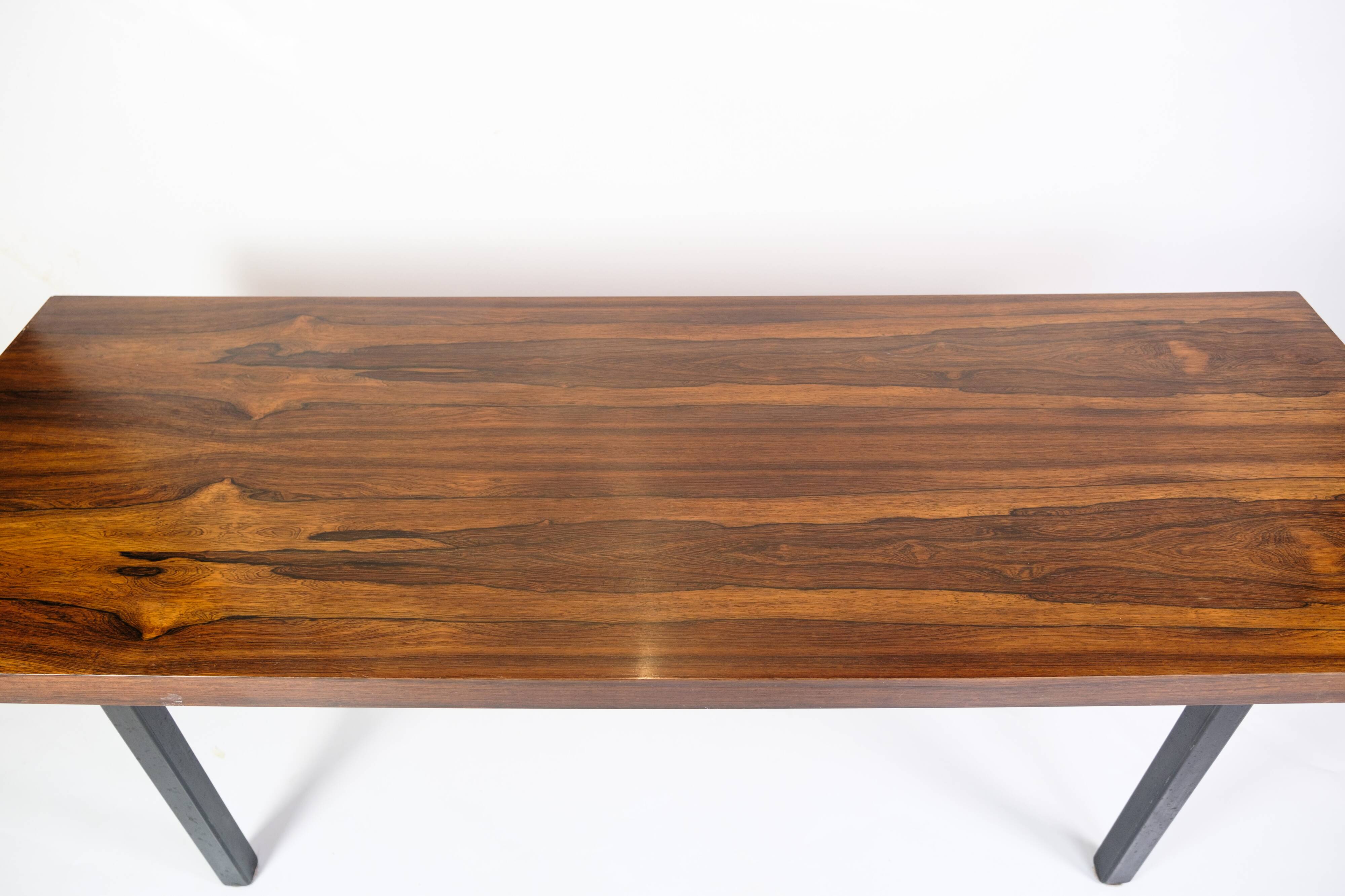 Coffee Table Made In Rosewood With Metal Frame From 1960s