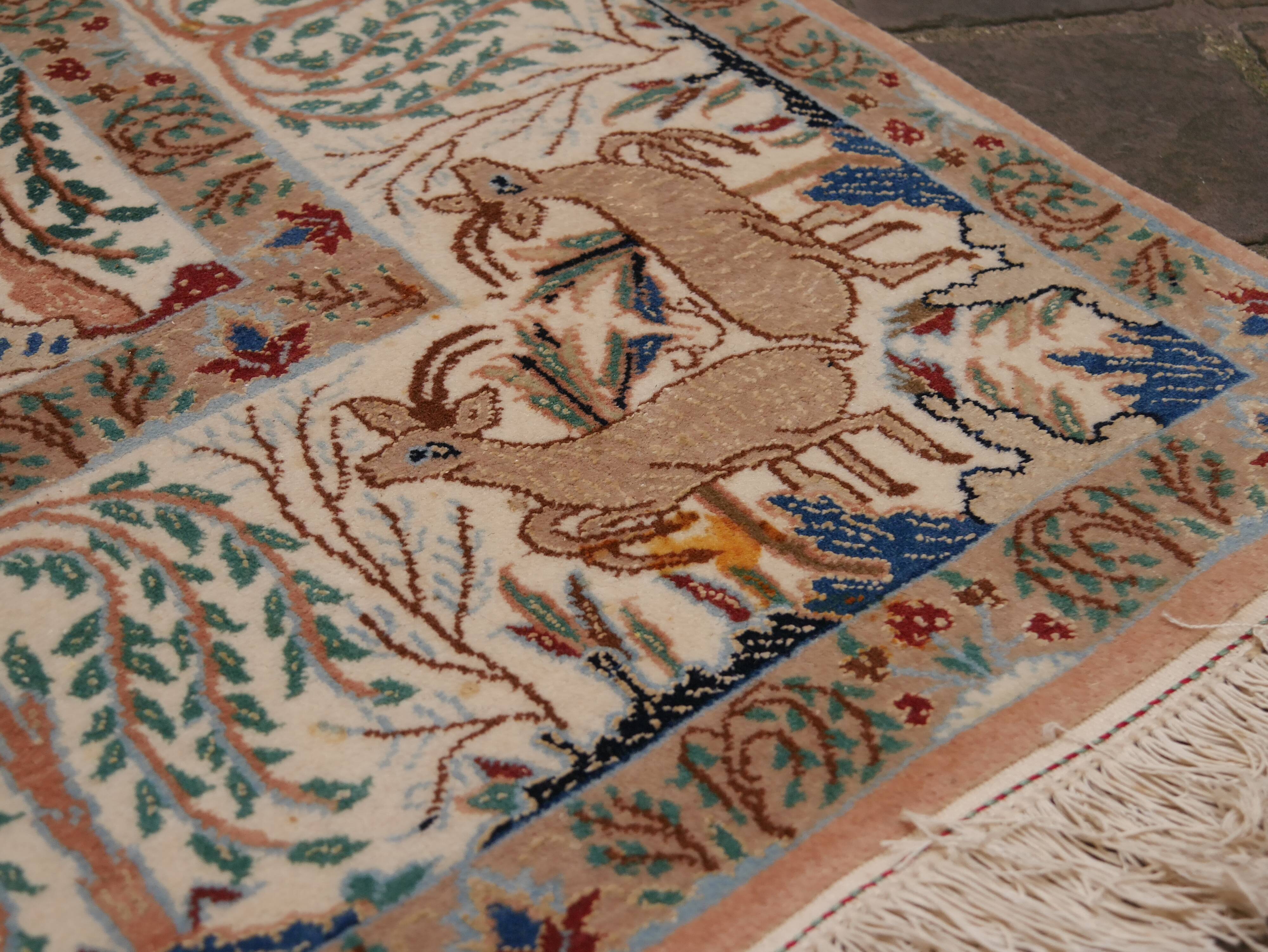 Tapis d'orient persan fait main vintage nain 160x272cm