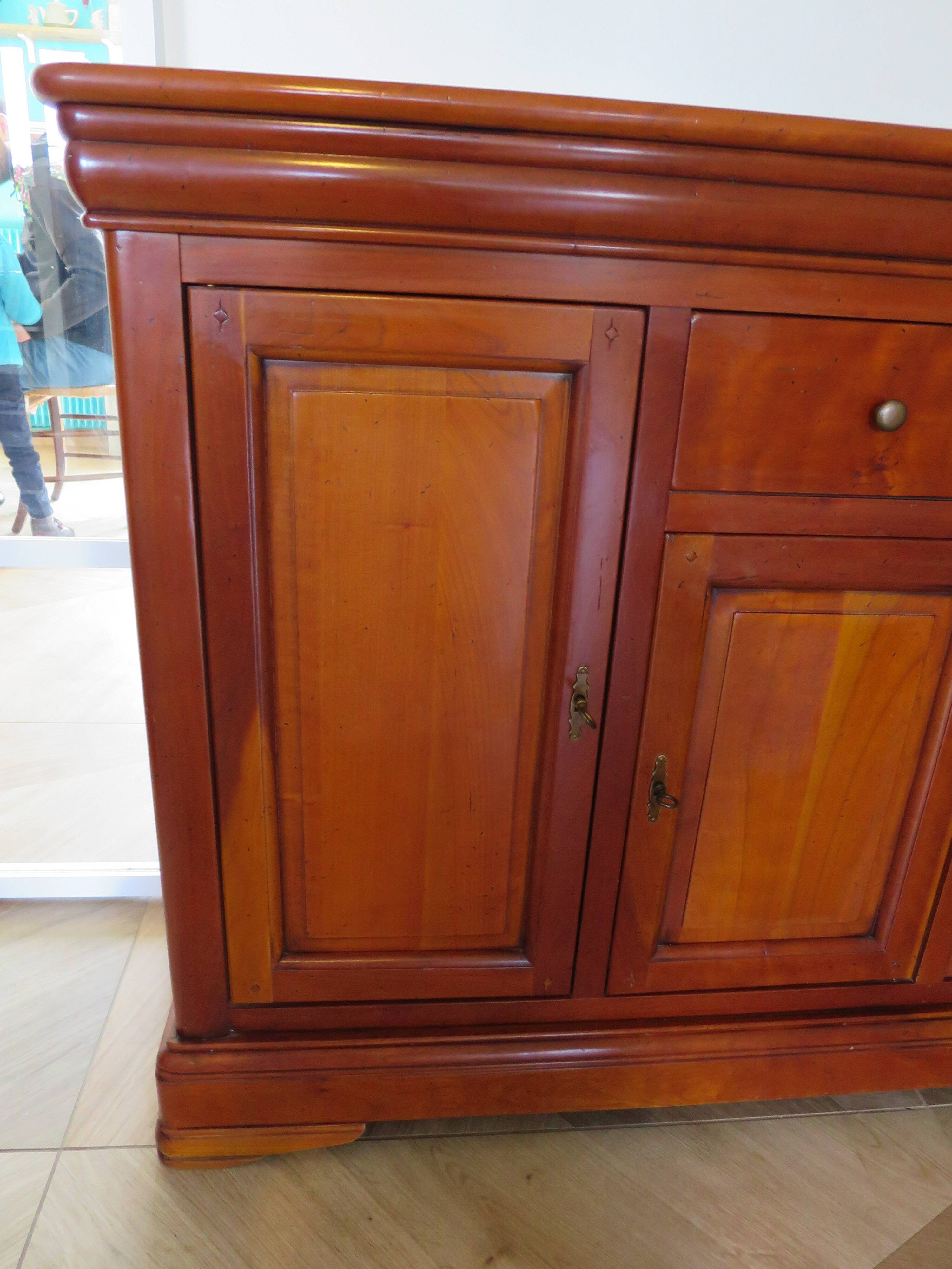 Sideboard - Long entrance cabinet - 1 drawer - 3 doors - solid wood - Louis Philippe