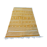 Yellow wool Moroccan Berber carpet - 150x100cm
