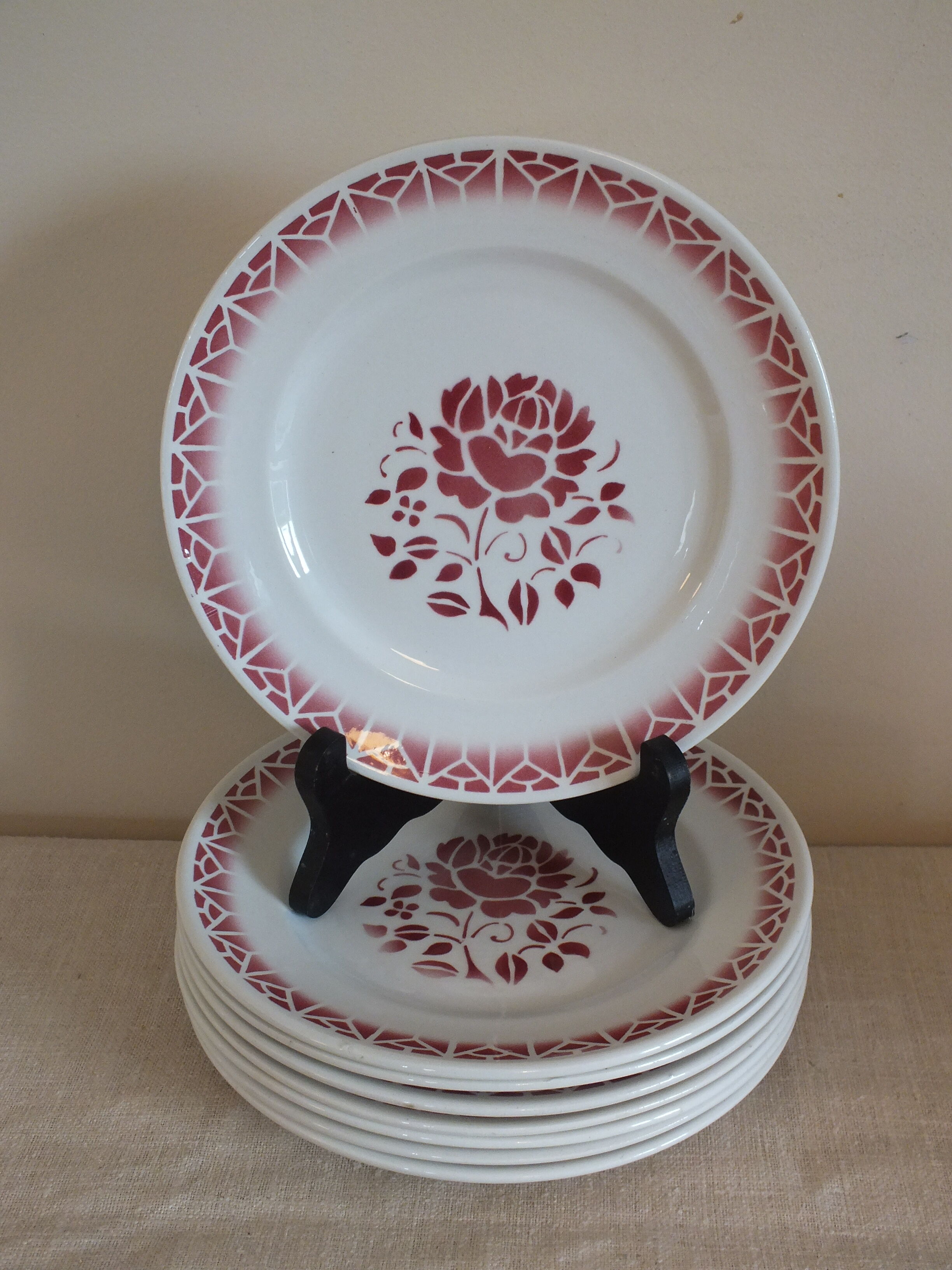 8 dessert plates Céranord St Amand model Nina