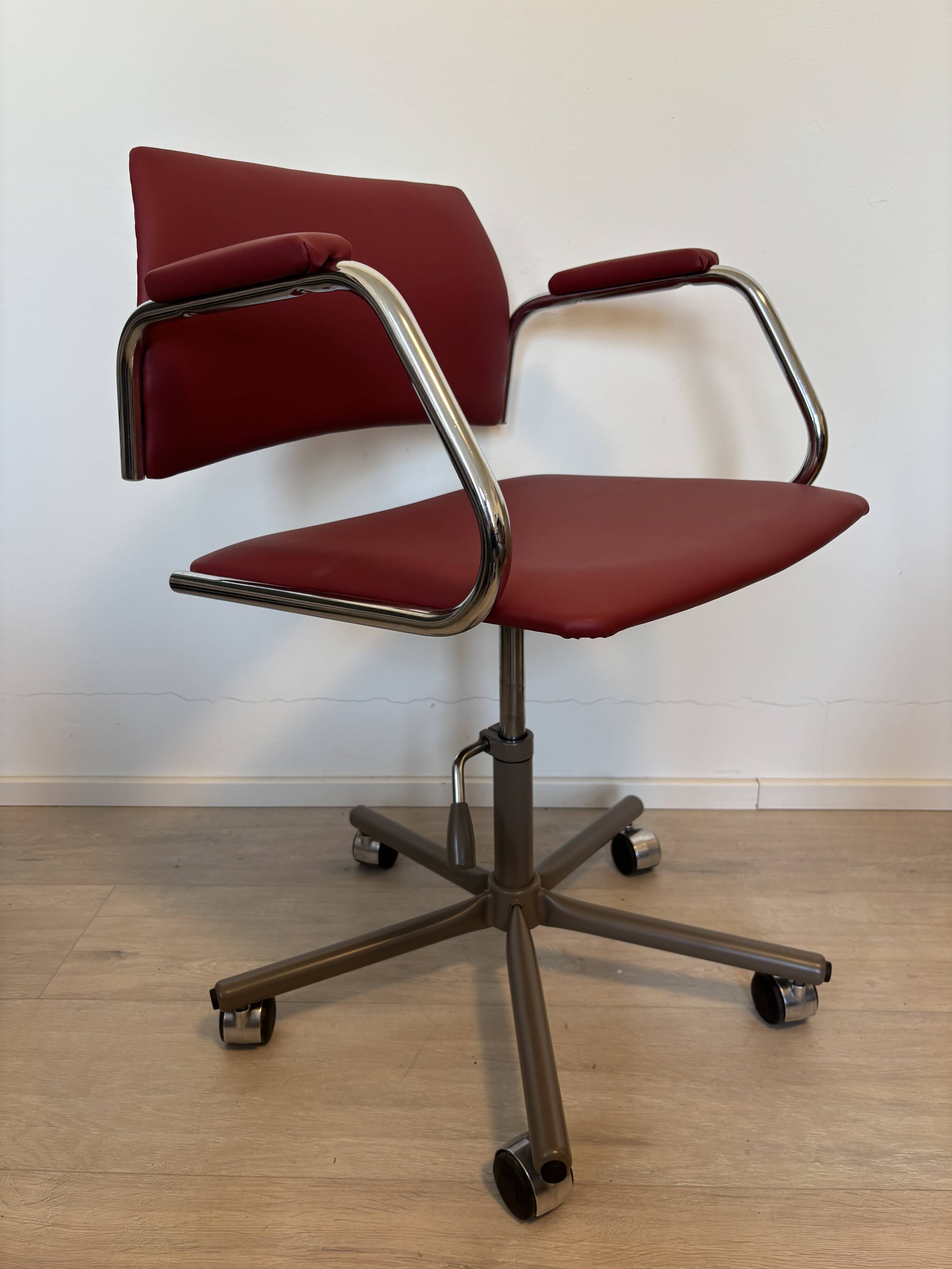 Fully Restored Cherry Office Desk Chair by Kovona, Czechoslovakia 1970’s