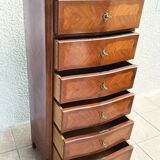 Louis XV style chest of drawers in precious wood veneer.