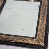 Antique Louis-Philippe mirror, painted wood imitation wood, 27 x 34 cm, 19th century