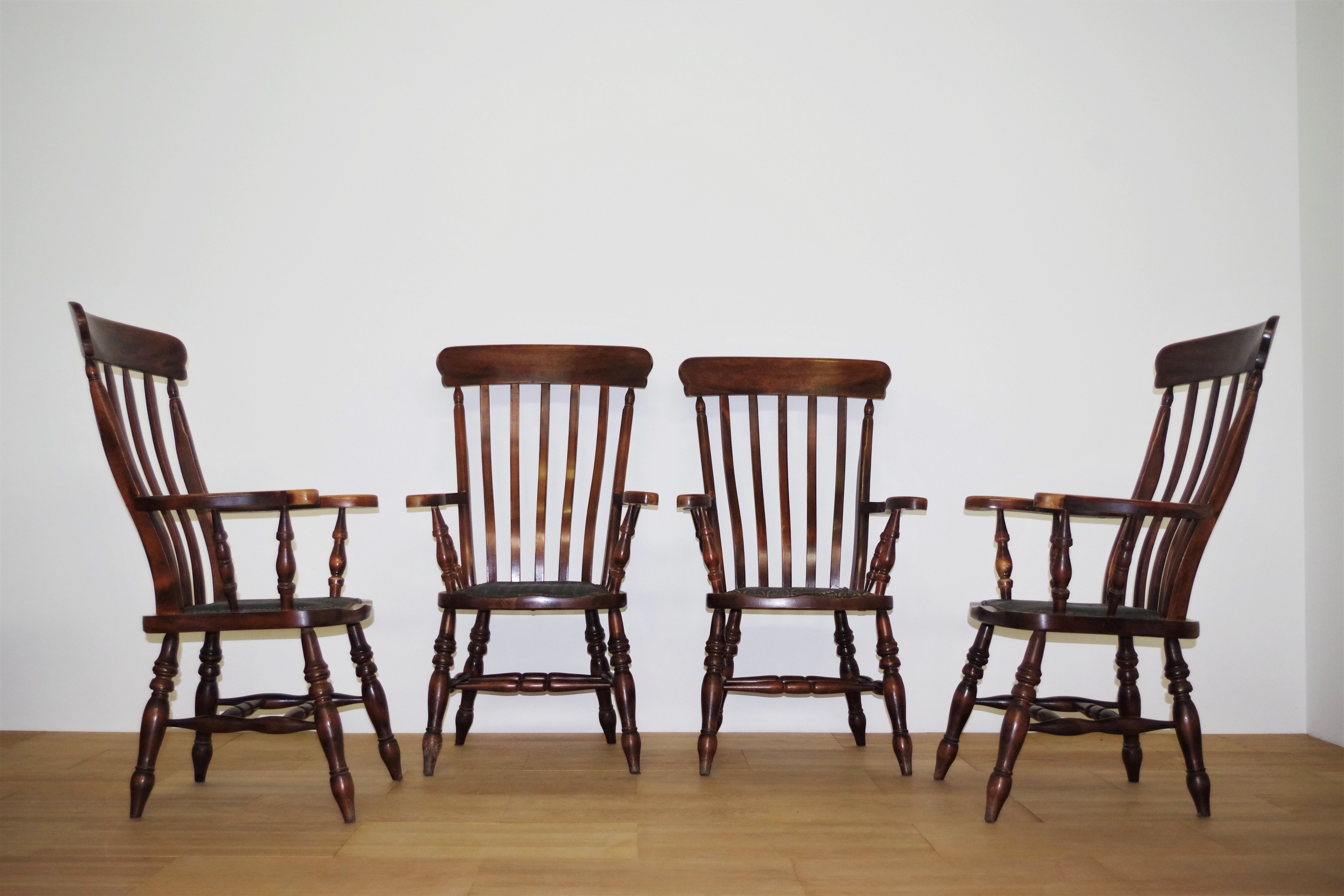 Victorian farm chairs, united kingdom, set of 4