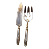 Silver metal fish service design 1930-1950