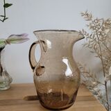 Smoked blown glass pitcher