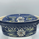 Terrine oval alsace Baeckeoffe blue