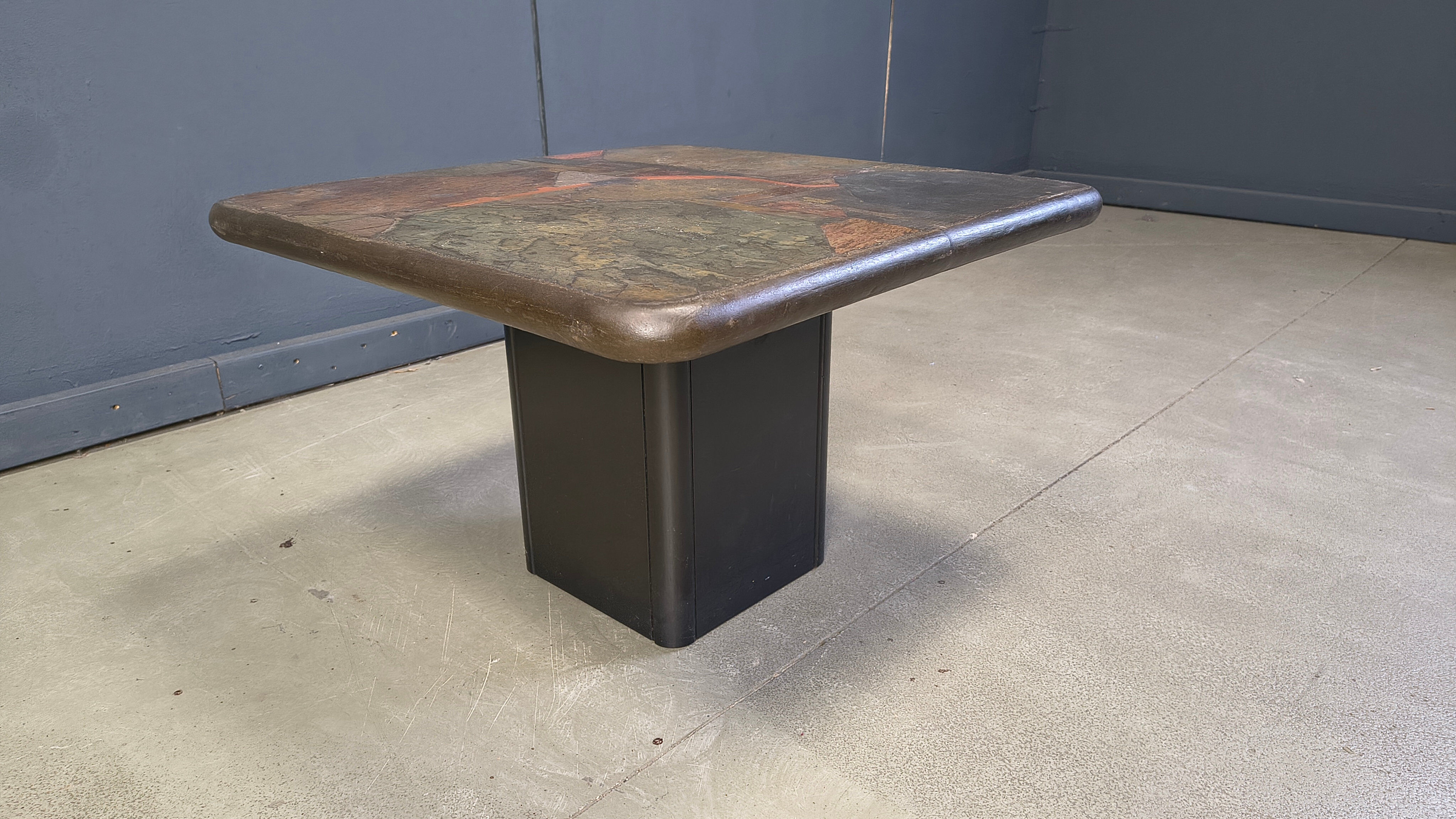 Brutalist side table by C. Kneip, 1991