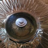 Art Deco stemmed bowl - Smoked glass and silver-plated metal - 1940s