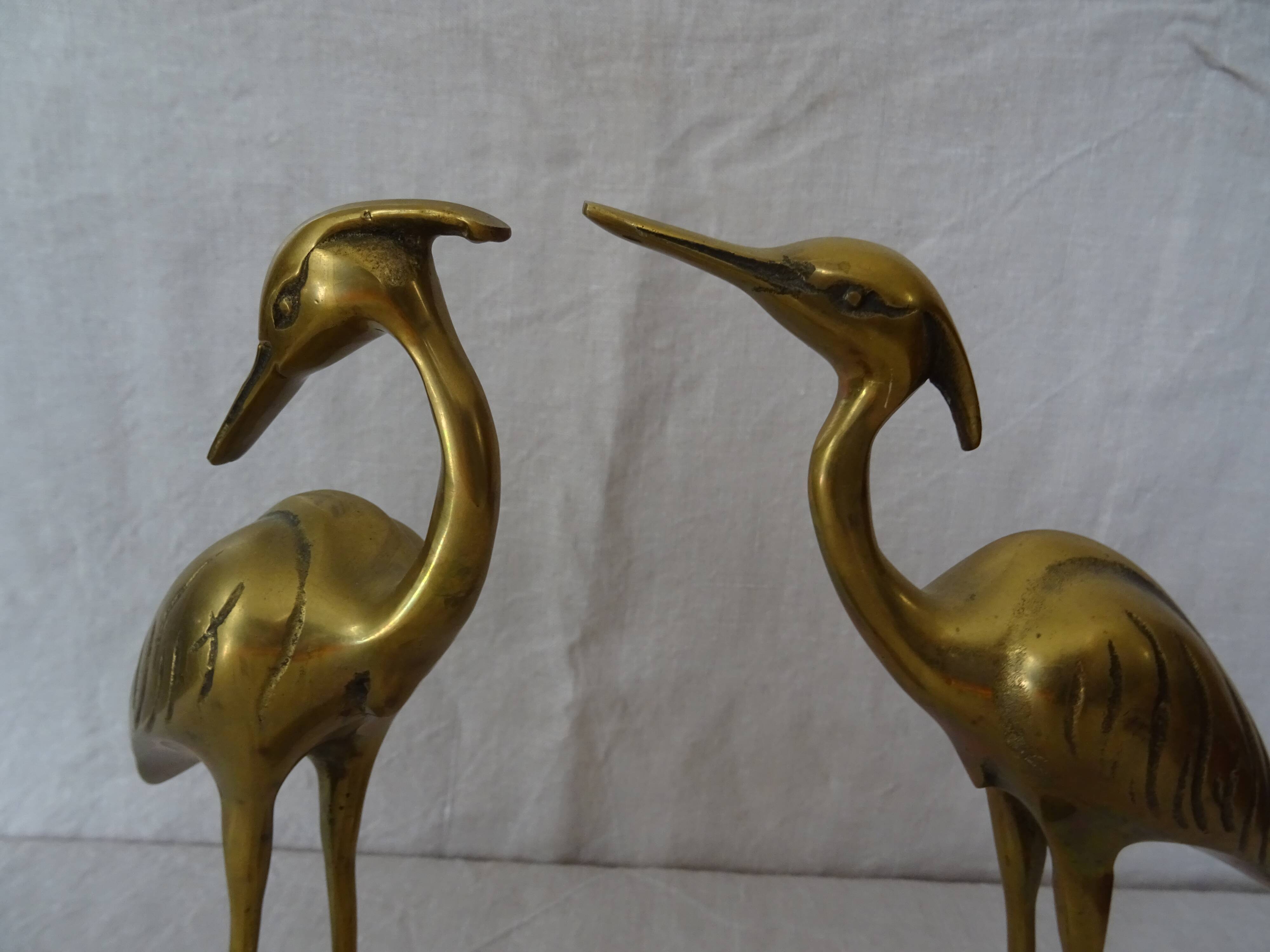 Pair of waders brass birds