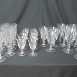 Set of 29 stemmed glasses, flared shape