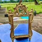 Carved and gilded wooden mirror with mercury ice sheet, Louis XV XVIIIth