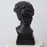 David head in black waxed plaster