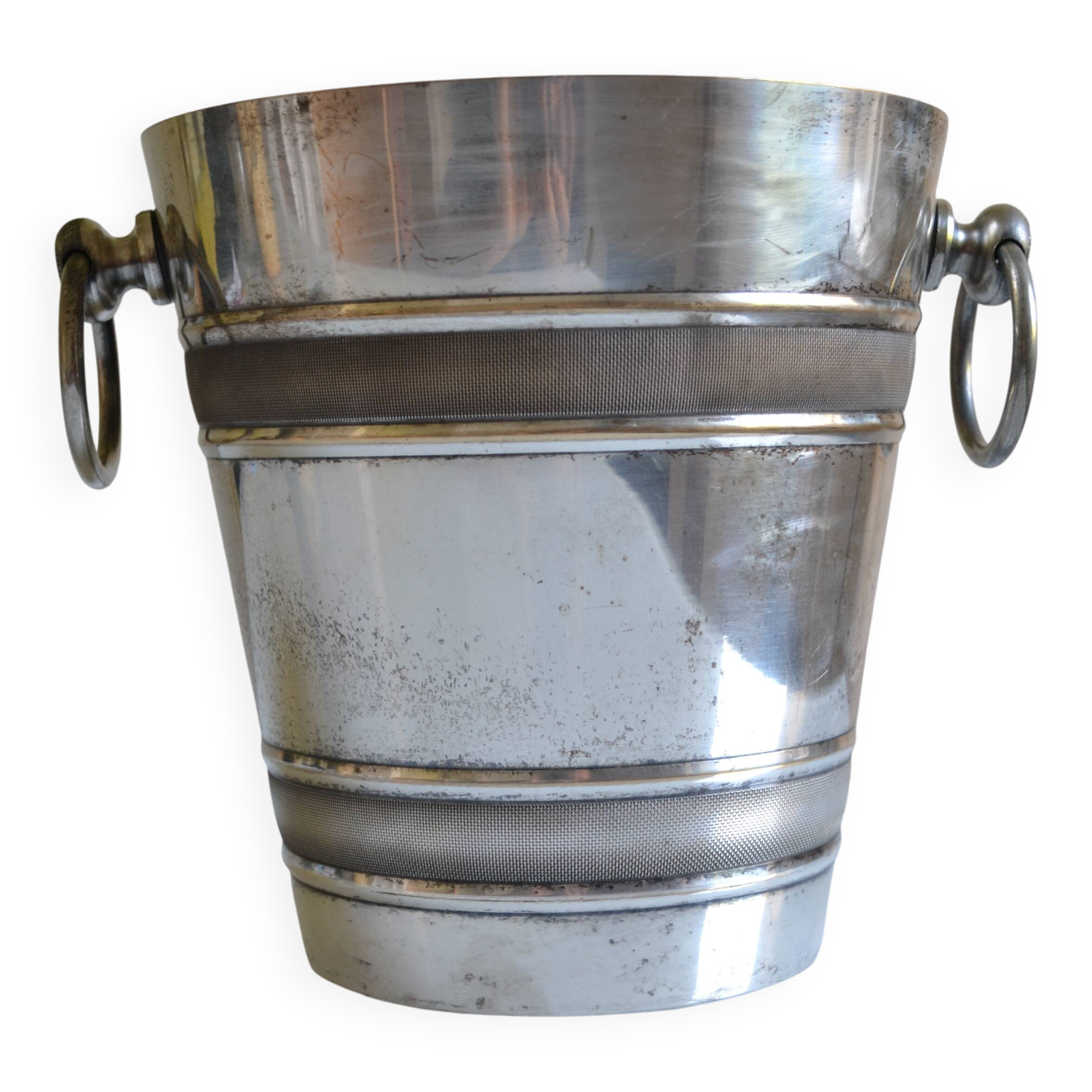 Silver-plated ice or champagne bucket with goldsmith's hallmark