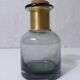 Smoked glass apothecary bottle with brass band
