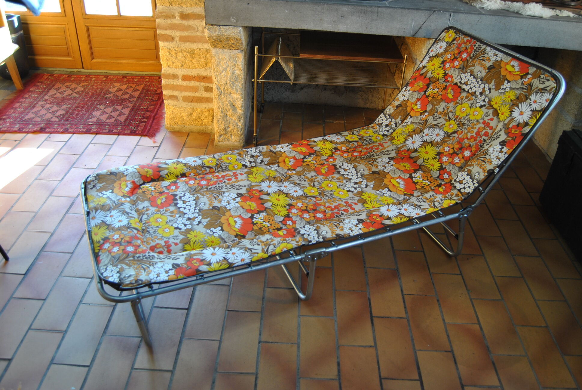 Vintage sunbathing deckchair 70s