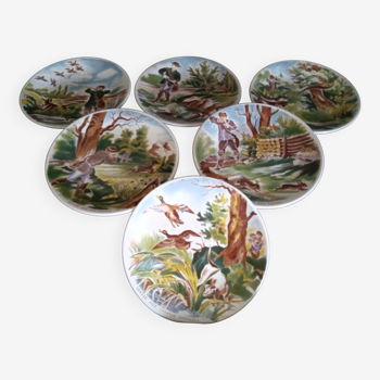 Set of 6 ceramic dessert plates from Sarreguemines, 1920s - 1950s