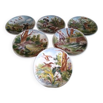 Set of 6 ceramic dessert plates from Sarreguemines, 1920s - 1950s