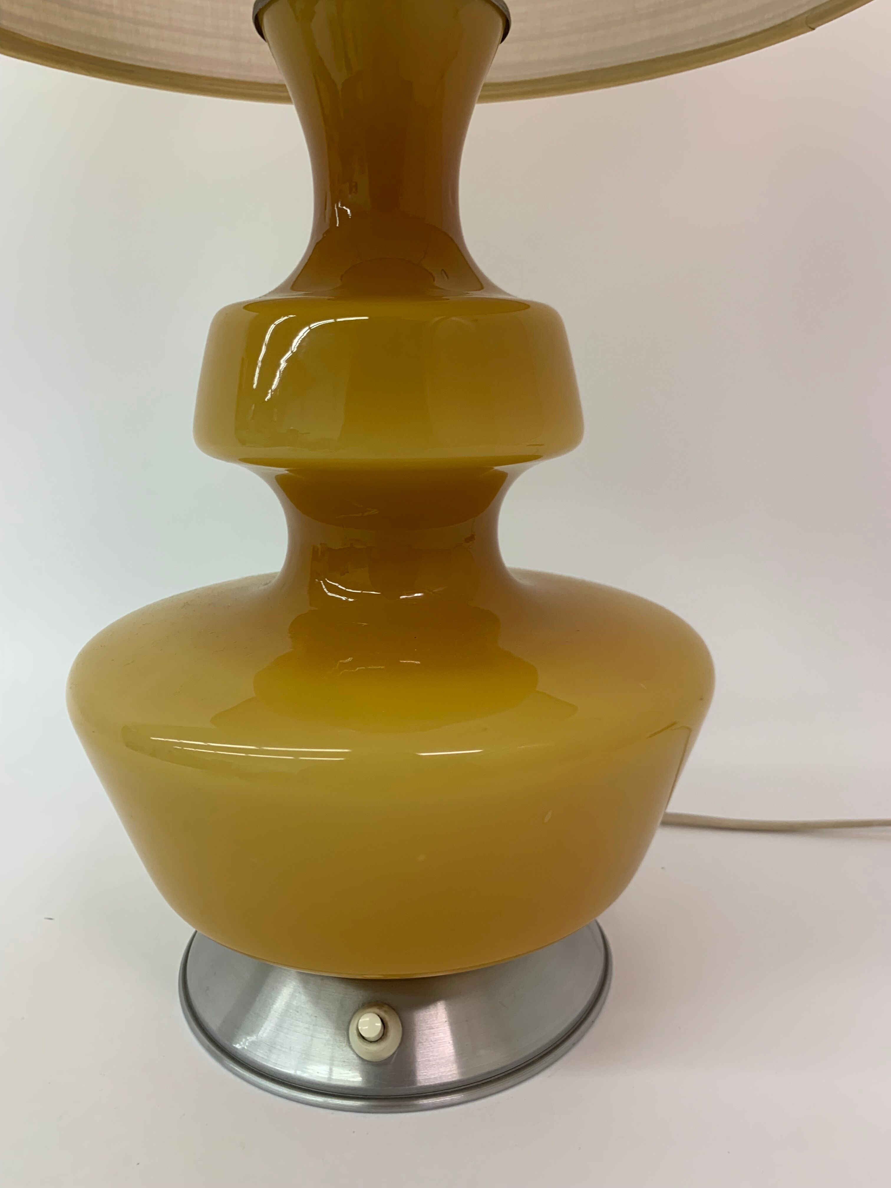 Lampe de table en verre du milieu du siècle par de Rupel , Belgique des années 1970