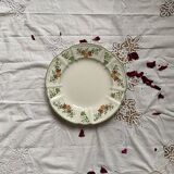 Round serving dish in Sarreguemines polychrome ironstone, Golden Sun model