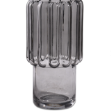 Grey glass vase with wide streaks 23cm